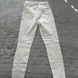 7 For All Mankind Women's Cream Skinny Jeans